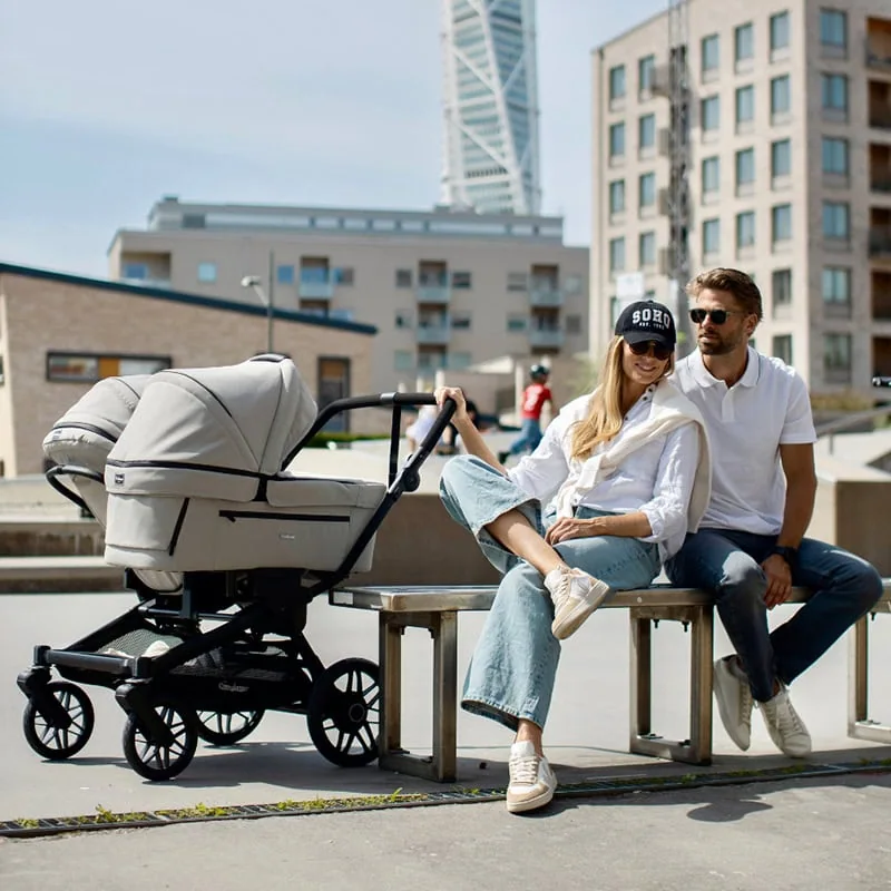 Комплект коляски для двойни Emmaljunga Double Sento 2025 Ergo Urban Pearl