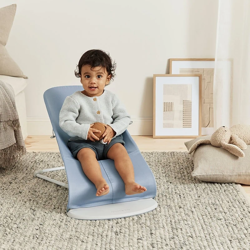 Lamamistool BabyBjörn Bliss Woven Petal Blue