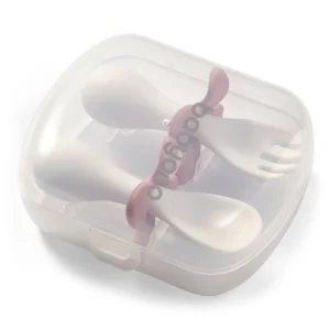 Babyono Ergonomic Spoon and Fork Pink