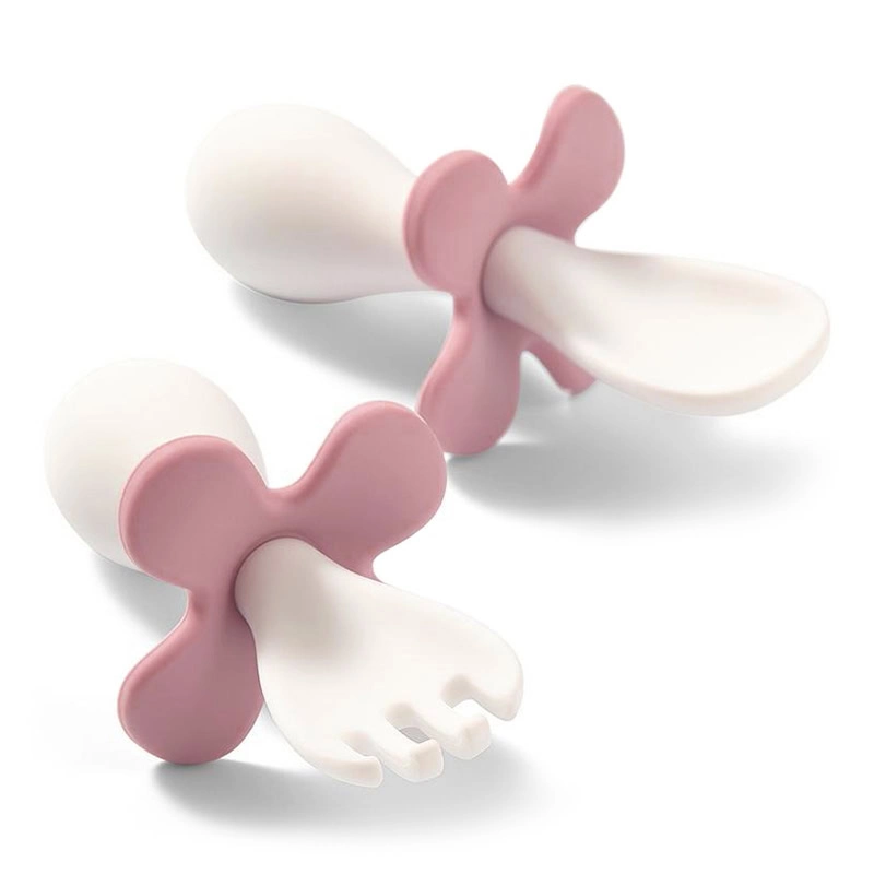 Babyono Ergonomic Spoon and Fork Pink