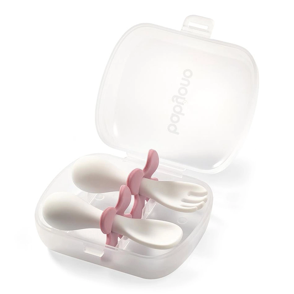 Babyono Ergonomic Spoon and Fork Pink