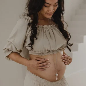 Колье бола для беременных Proud MaMa Linn Rose Quartz
