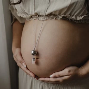 Колье бола для беременных Proud MaMa Linn Rose Quartz