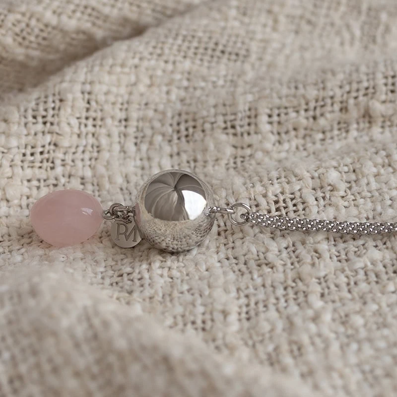 Колье бола для беременных Proud MaMa Linn Rose Quartz