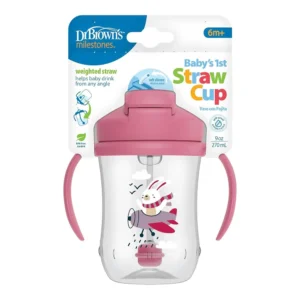 joogipudel-korrega-dr-browns-pink-04 Поильник с трубочкой и утяжелителем Dr. Brown’s 270 мл Pink