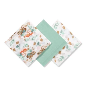 Musliinist mähkimislinad Babyono 3 tk Green