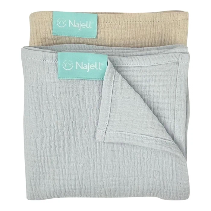 Муслиновые полотенца Najell 2 шт Beige/Blue