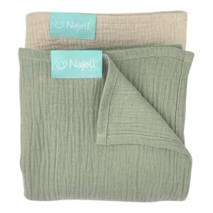 Муслиновые полотенца Najell 2 шт Beige/Green